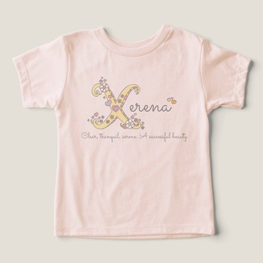 Xerena nom fille signifiant X monogramme vêtement (Design Recto)