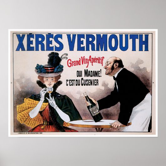 Xeres Vermouth  Wine Drink en Art Poster (Voorkant)