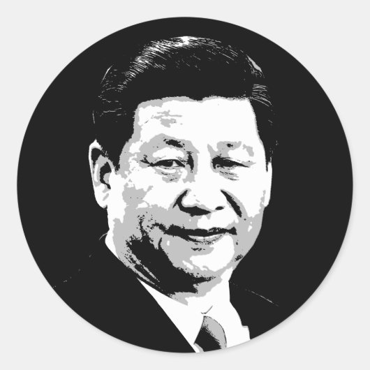 Xi Jinping Ronde Sticker (Voorkant)