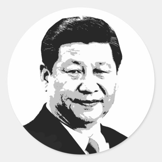 Xi Jinping Ronde Sticker (Voorkant)