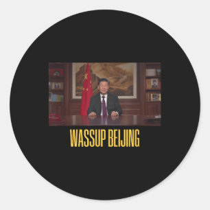 Xi Jinping Wup Beijing Grappige Meme Face Giga Xi Ronde Sticker