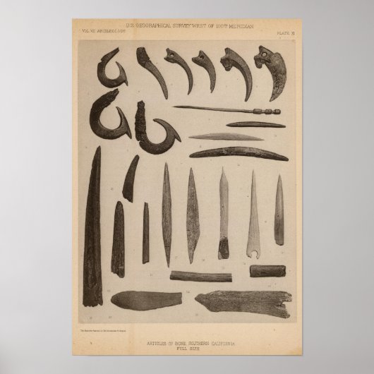 XI Voorwerpen van bot, Zuid-Californië Poster (Voorkant)