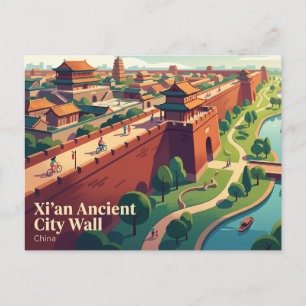 Xi'an Oude Stadsmuur China Briefkaart