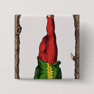 XII Het Handige Man, tarotkaart Vierkante Button 5,1 Cm