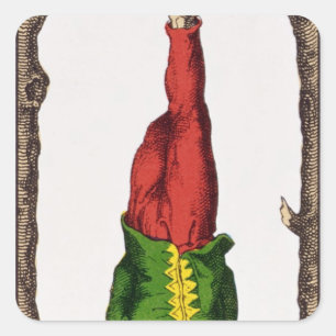 XII Het Handige Man, tarotkaart Vierkante Sticker