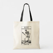 XIII Dood: zwarte & witte tarotkaart Tote Bag (Achterkant)