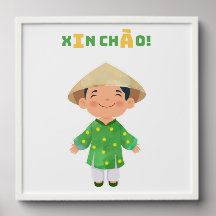 XIN CHÀO! Vietnam Poster – Muurdecoratie