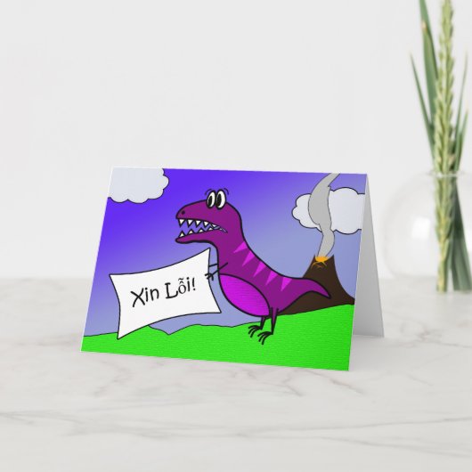 Xin Loi, het spijt me in het Vietnamees, T-rex Kaart (Voorkant)