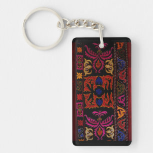 Xinjiang borduurwerk geometrisch sleutelhanger