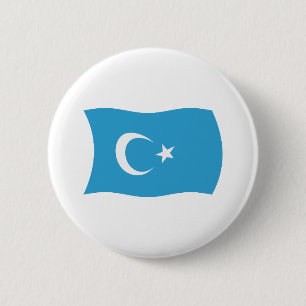 Xinjiang Oeigoeren Vlag Knop Ronde Button 5,7 Cm