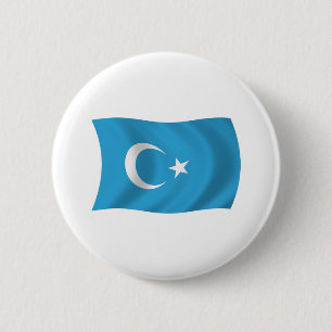Xinjiang Oeigoerse Vlag Knop Ronde Button 5,7 Cm