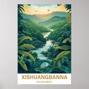 Xishuangbanna Regenwoud Yunan Tiongkok Reizen Poster