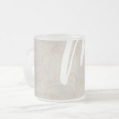 XL Monogram Zijdepapier textuur afbeelding Glazen  Matglas Koffiemok (Voorkant links)