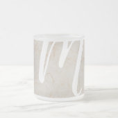 XL Monogram Zijdepapier textuur afbeelding Glazen  Matglas Koffiemok (Center)