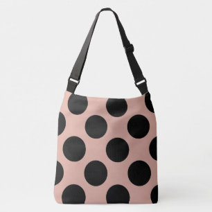 XL Stippen Zwart Stof Roze Mode Crossbody Tas