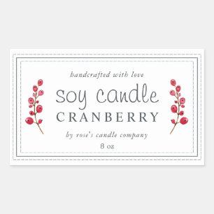 XL Thuisgemaakte Sojakaars Cranberry Op Maat Rechthoekige Sticker