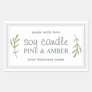 XL Zelfgemaakte sojakaars Pijnboompje Aangepaste W Rechthoekige Sticker