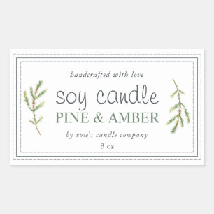 XL Zelfgemaakte sojakaars Pijnboompje Aangepaste W Rechthoekige Sticker