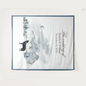 XLarge Monts Foggy Aquarelle Tapisserie Mariage (Devant (Horizontal))