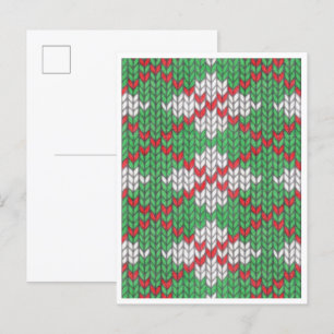 XMAS ARGYLE GEBREID Briefkaart / verticaal