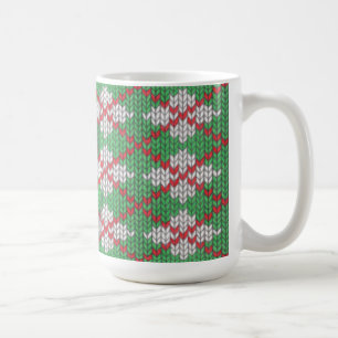 XMAS ARGYLE GEBREIDE hoge witte Mok