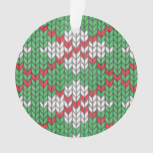 XMAS ARGYLE KNIT Acrylcirkelvormig Ornament