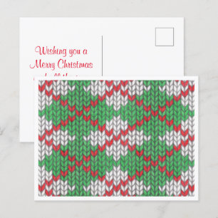 XMAS ARGYLE KNIT Kerst Briefkaart / Horizontaal