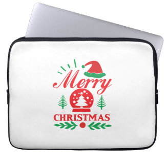 Xmas Art Merry Kerstmis Laptop Sleeve