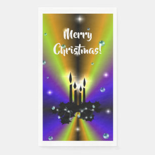 Xmas Artdeco op Paarse gele regenboogzakken Servet