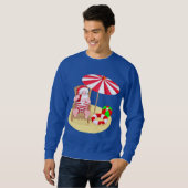 xmas beach santa claus mens sweatshirt (Devant entier)