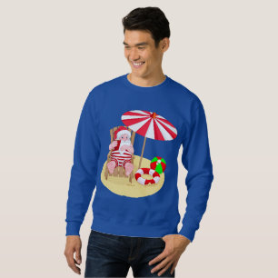 xmas beach santa claus mens sweatshirt