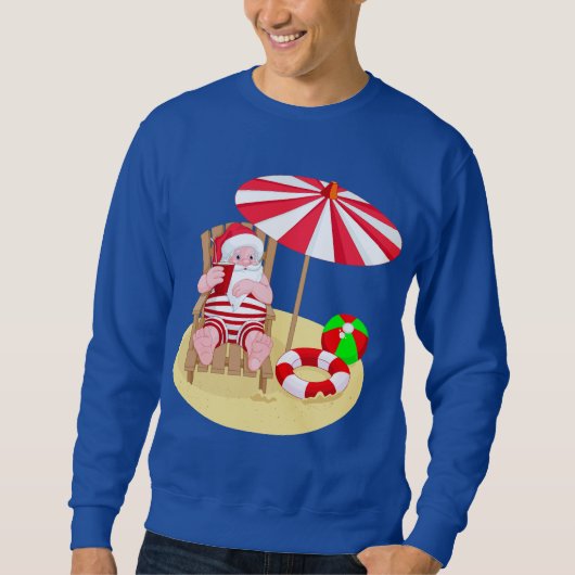 xmas beach santa claus mens sweatshirt (Devant)
