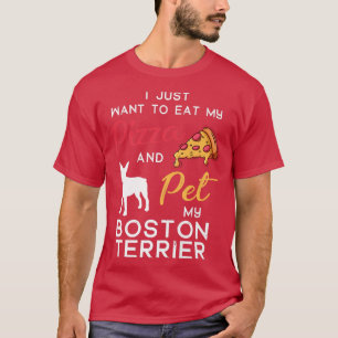 Xmas Birthday, eigenaar van Boston Terrier Dog Piz T-shirt
