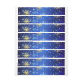 XMAS Blauwe Achtergrond met Golden Snowflakes (Vel)