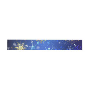 XMAS Blauwe Achtergrond met Golden Snowflakes