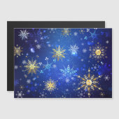 XMAS Blauwe Achtergrond met Golden Snowflakes (Voorkant / Achterkant)