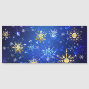 XMAS Blauwe Achtergrond met Golden Snowflakes