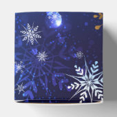 XMAS Blauwe Achtergrond met Golden Snowflakes Bedankdoosjes (Bovenkant)