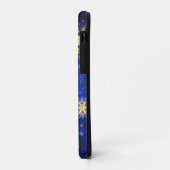 XMAS Blauwe Achtergrond met Golden Snowflakes Case-Mate iPhone Case (Achterkant/links)
