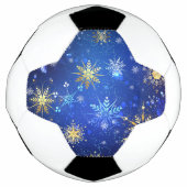 XMAS Blauwe Achtergrond met Golden Snowflakes Voetbal (Voorkant)
