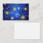 XMAS Blue Background with Golden Snowflakes Aanbevelingskaartje (Voorkant / Achterkant)