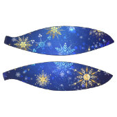 XMAS Blue Background with Golden Snowflakes Basketbal (Panelen)