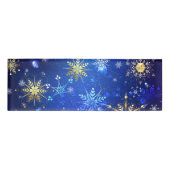 XMAS Blue Background with Golden Snowflakes Naambadge (Voorkant)