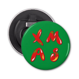 Xmas Bubble-tekst Button Flesopener