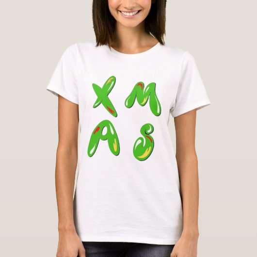 Xmas Bubble-tekst T-shirt (Voorkant)