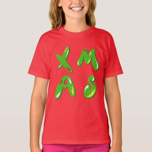Xmas Bubble-tekst T-shirt (Voorkant)