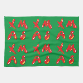 Xmas Bubble-tekst Theedoek