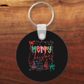 Xmas Buffalo Plaid Red White Green Merry Christmas Sleutelhanger (Voorkant)