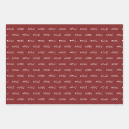 XMAS Burgundy Paarse Pink Chic Edition Inpakpapier Vel