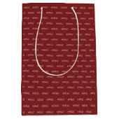 XMAS Burgundy White Trendy Pattern Medium Cadeauzakje (Voorkant)